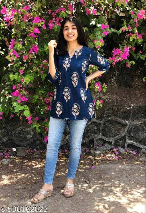 Trendy Fashionable block print Kurtis